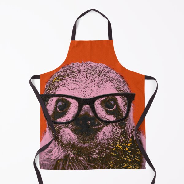Item preview, Geek Sloth in Orange Background - Print / Home Decor / Wall Art / Poster / Gift / Birthday / Sloth Lover Gift / Animal print Canvas Print designed and sold by Furry And Purry.