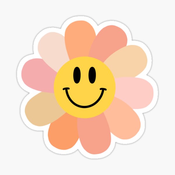 Boho Smiley Flower Sticker