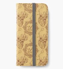 Pattern of heart, clockwork and key in steampunk style iPhone Wallet/Case/Skin