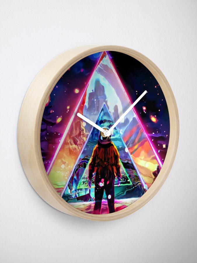 Thumbnail 2 of 4, Clock, Cosmic Triangle Travel designed and sold by Showstroopart Christian Velazquez.