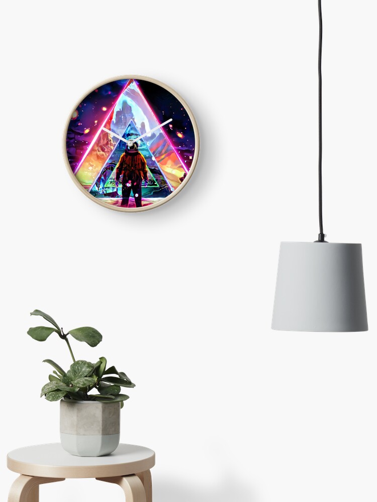 Thumbnail 1 of 4, Clock, Cosmic Triangle Travel designed and sold by Showstroopart Christian Velazquez.