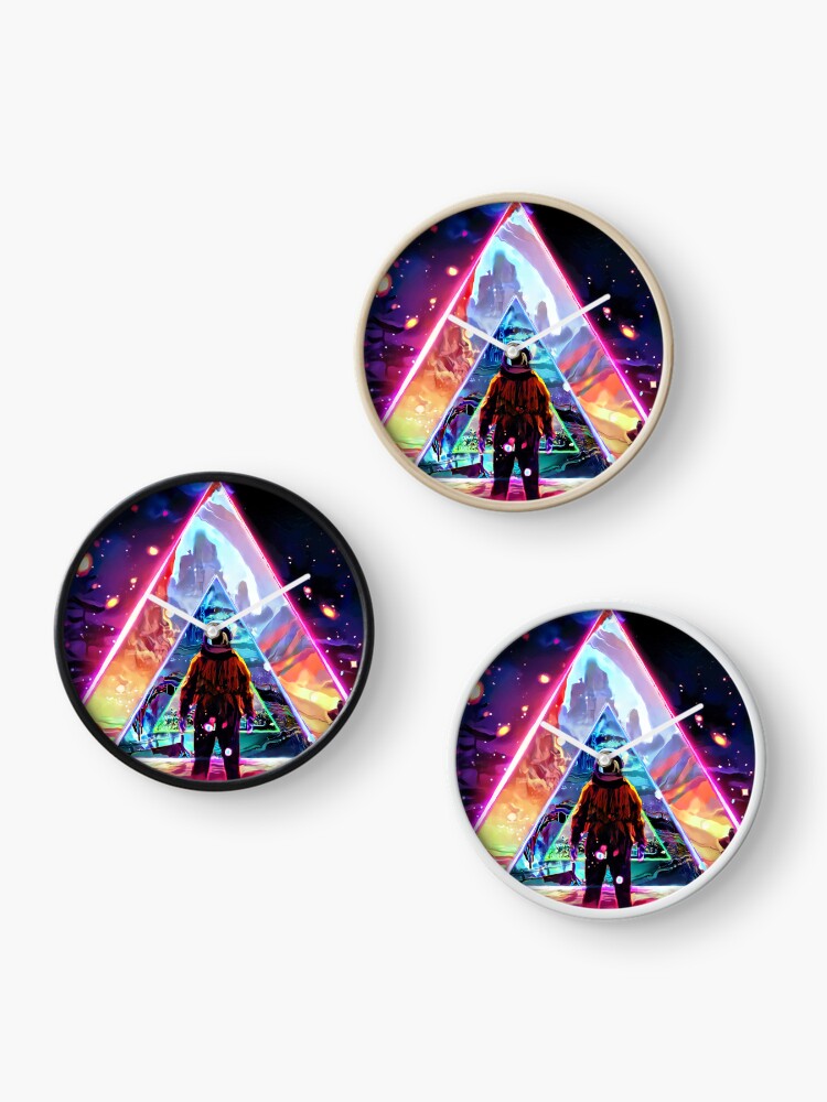 Thumbnail 3 of 4, Clock, Cosmic Triangle Travel designed and sold by Showstroopart Christian Velazquez.
