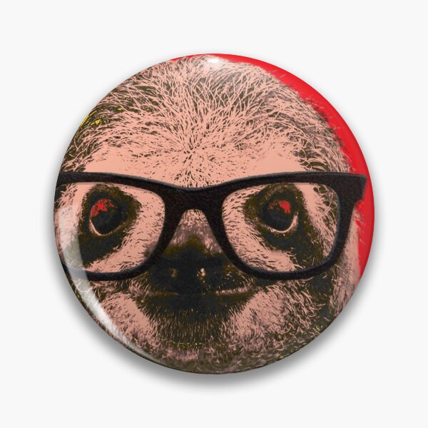 Item preview, Geek Sloth in Red Background - Print / Home Decor / Wall Art / Poster / Gift / Birthday / Sloth Lover Gift / Animal print Canvas Print designed and sold by Furry And  Purry.