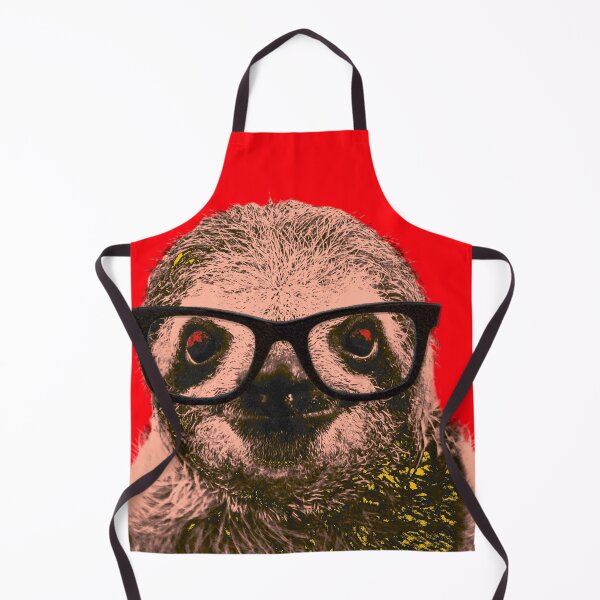 Item preview, Geek Sloth in Red Background - Print / Home Decor / Wall Art / Poster / Gift / Birthday / Sloth Lover Gift / Animal print Canvas Print designed and sold by Furry And Purry.