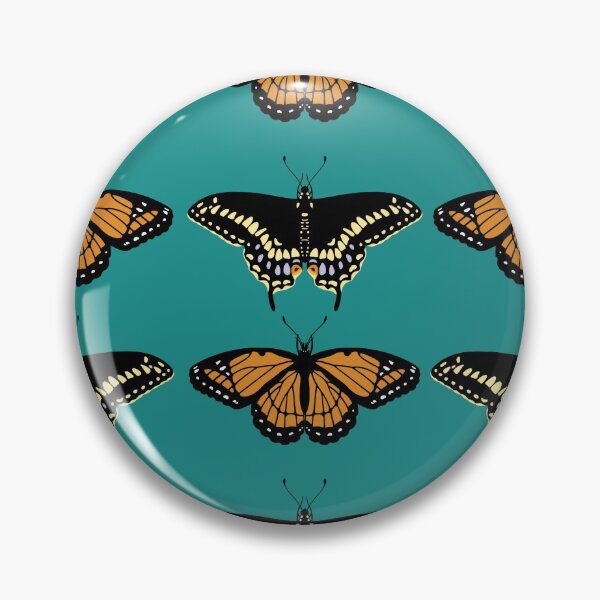 Item preview, Monarch and Black Swallowtail butterfly pattern  designed and sold by hanameda.