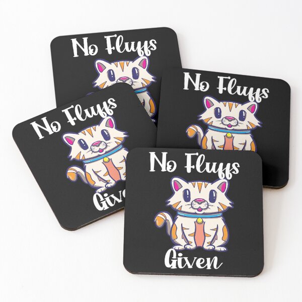 Item preview, No Fluffs Given Cute Kawaii Kitten Funny Pun designed and sold by Drathaar.