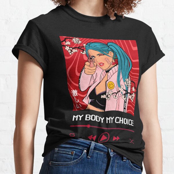 Black and pink graphics My Body My Choice tank top with heartbeat and uterus