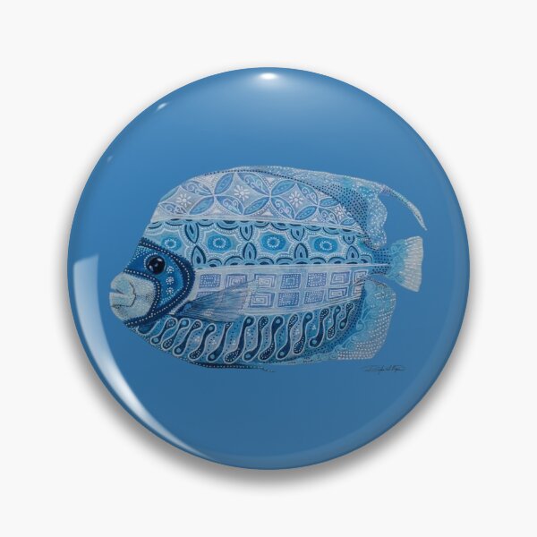 Item preview, Emperor Angelfish French Blue designed and sold by batikandesigns.