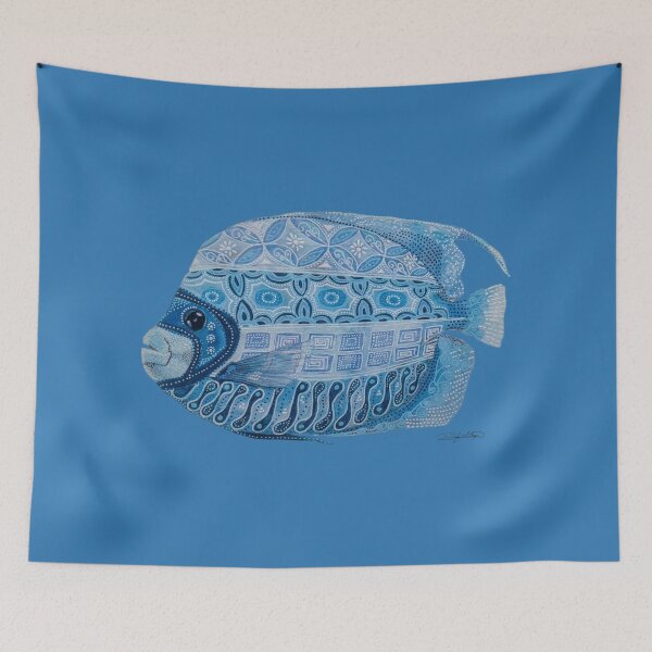 Item preview, Emperor Angelfish French Blue designed and sold by batikandesigns.