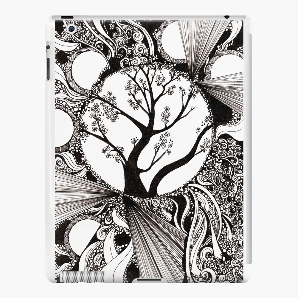Spring Splendor, Ink Drawing iPad Case & Skin
