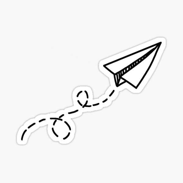 Spiritual Stickers 3d Stickers Black Line Paper Airplane