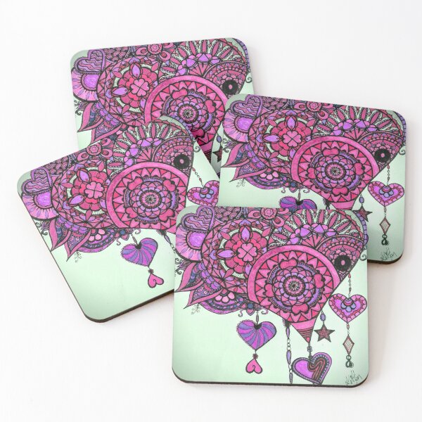 Item preview, Hearts Zendoodle Art designed and sold by KerryKittenArt.