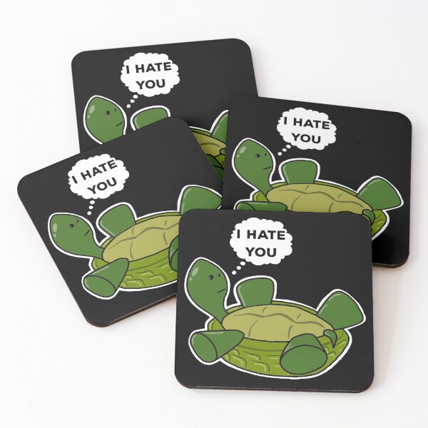 Item preview, Cute Depressed Cartoon Obese Turtle On Back Thinking I HATE YOU Funny designed and sold by YomeHayin.