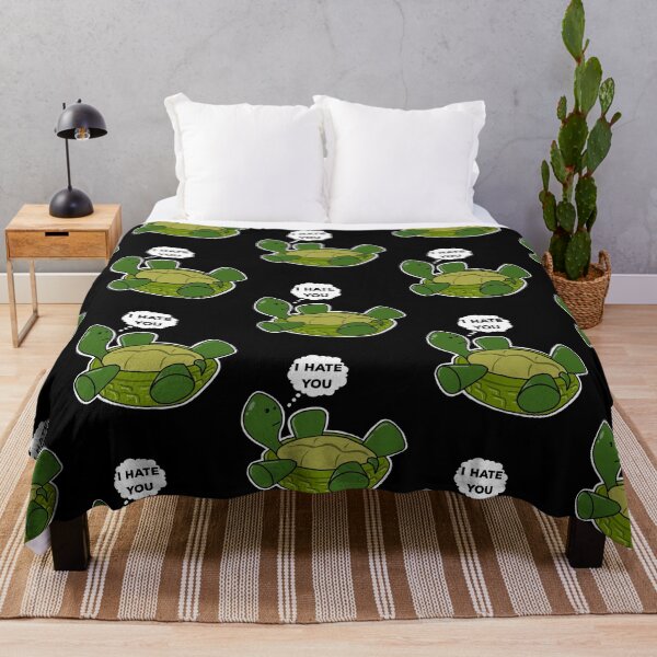 Item preview, Cute Depressed Cartoon Obese Turtle On Back Thinking I HATE YOU Funny designed and sold by YomeHayin.