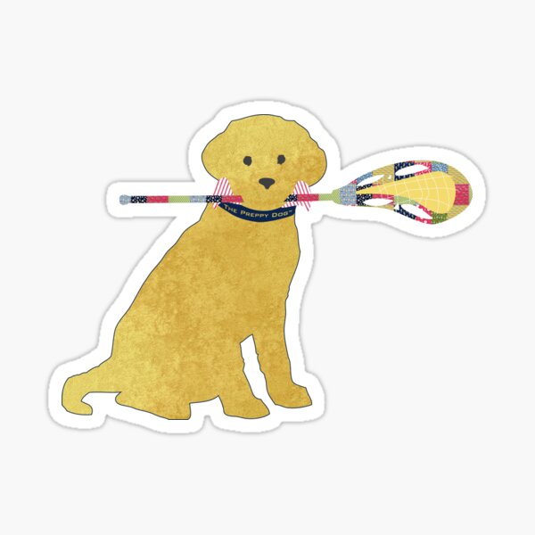 Preppy Yellow Lab Lacrosse Dog Sticker