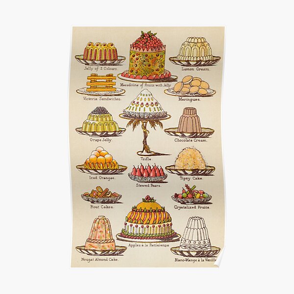 Fancy desserts for Fancy Victorians (Mrs Beeton, 1888) Poster