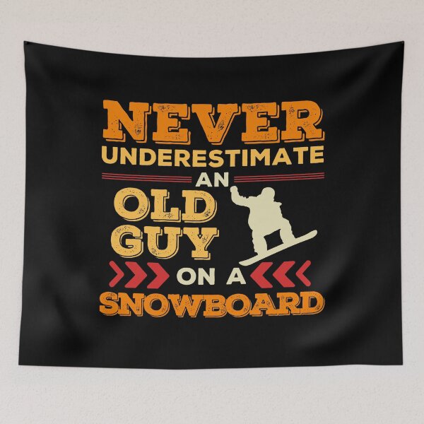 Item preview, Never Underestimate an Old Guy on a Snowboard designed and sold by Hoiho Adventure Shirts.