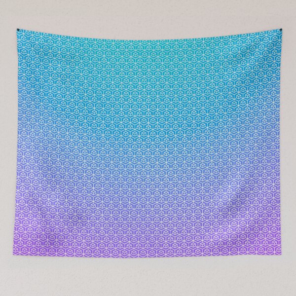 Item preview, Blue and pink isometric pattern for beautiful kimono of Japan  designed and sold by Ittele.