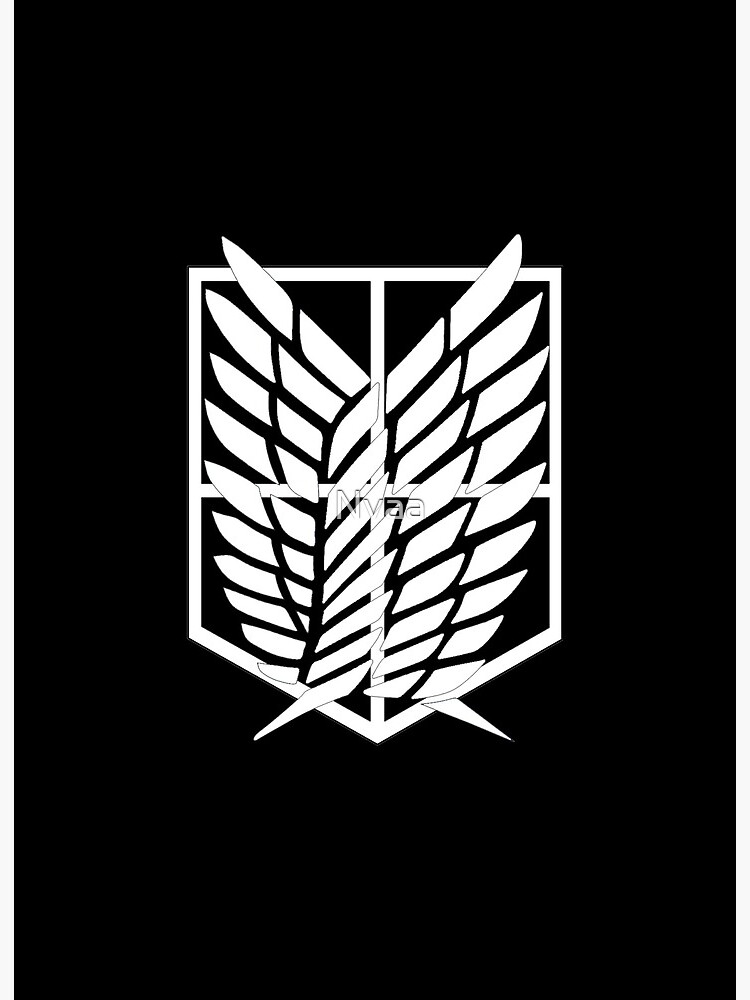 Attack On Titan Survey Corps White Logo Art Board Print For Sale By Nvaa Redbubble