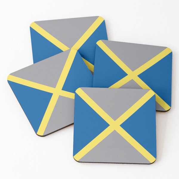Aperçu de l'œuvre Couleurs unies jaunes et bleues en forme de X Couleurs de l'année 2021 et teinte d'accentuation créée et vendue par ColorOfTheYears.