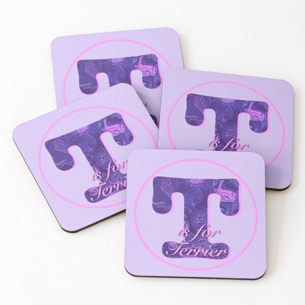 Item preview, Purple letter ‘T is for Terrier’ dog breed monogram light designed and sold by AMSonArt.