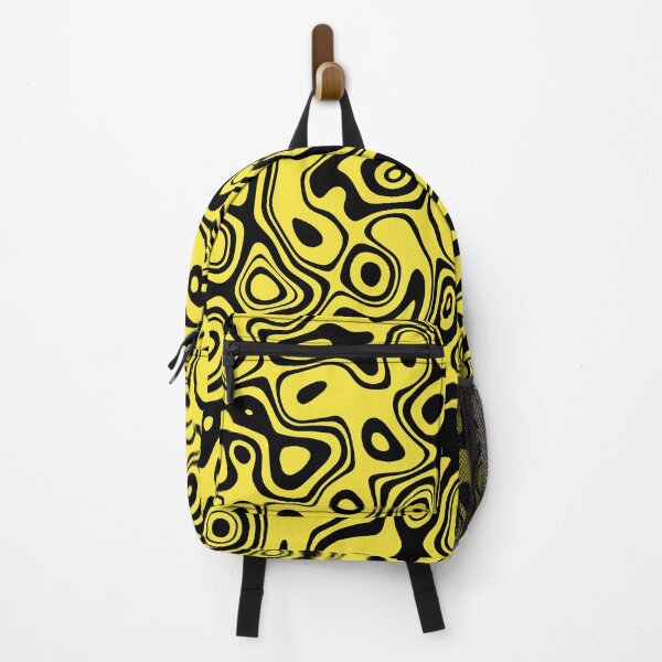 Item preview, decorative abstract free black shapes on yellow background. Noise Texture designed and sold by mashmosh.