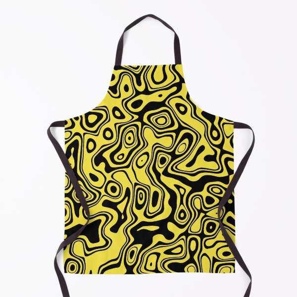 Item preview, decorative abstract free black shapes on yellow background. Noise Texture designed and sold by mashmosh.