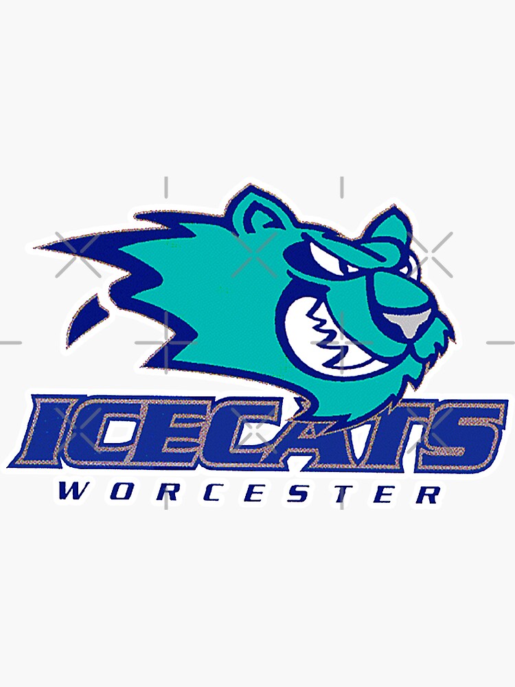 "THE WORCESTER ICECATS HOCKEY STICKER AND SHIRT " Sticker for Sale by
