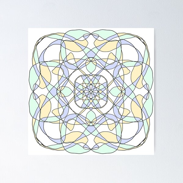 Item preview, Geometric green, yellow, and purple design.  designed and sold by PaintingsByKF.