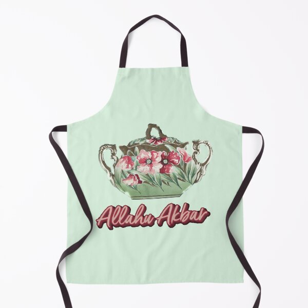 Item preview, Floral tea kettle Allahu akbar designed and sold by RealMuslamic.