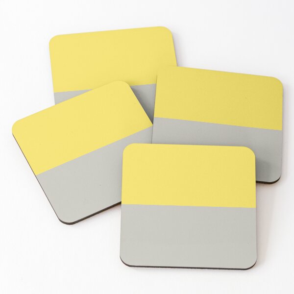 Item preview, Yellow and Grey Horizontal Line Solid Colors 2021 Color of the Year Illuminating and Lead Crystal designed and sold by ColorOfTheYears.