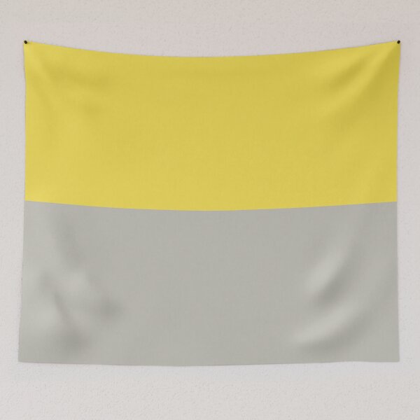 Item preview, Yellow and Grey Horizontal Line Solid Colors 2021 Color of the Year Illuminating and Lead Crystal designed and sold by ColorOfTheYears.