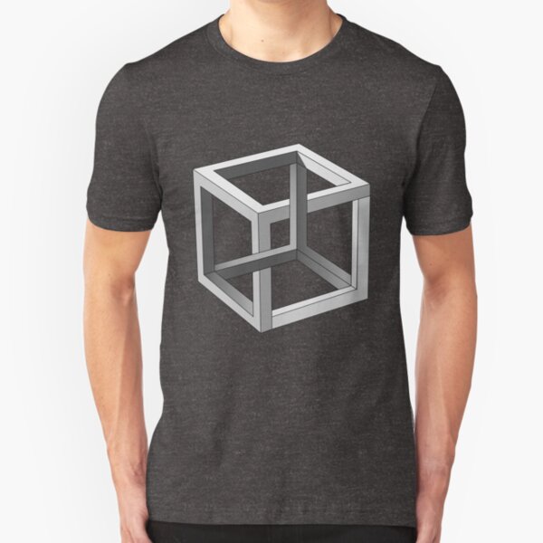 Mind blowing Escher's cube Slim Fit T-Shirt