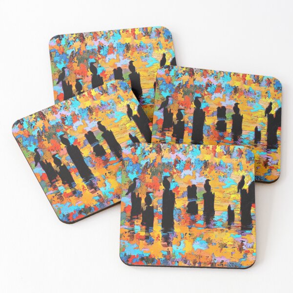 Item preview, Colorful Cormorants at Sunset designed and sold by SeaChangeDesign.