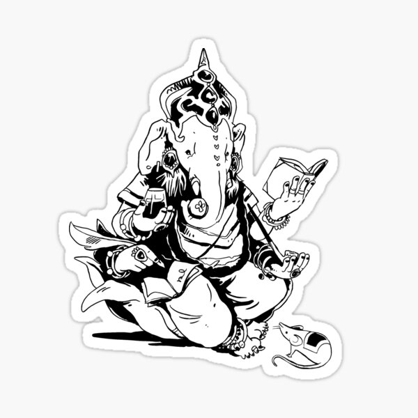 Nerdy Ganesha Sticker
