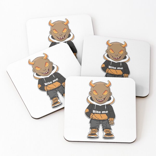 Item preview, bite me boy with horns and hoodie designed and sold by creativedane.