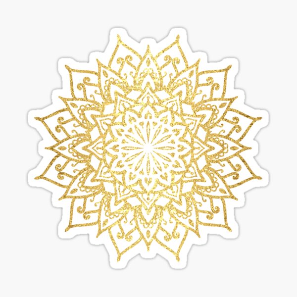 Golden Mandala Black 6 Sticker