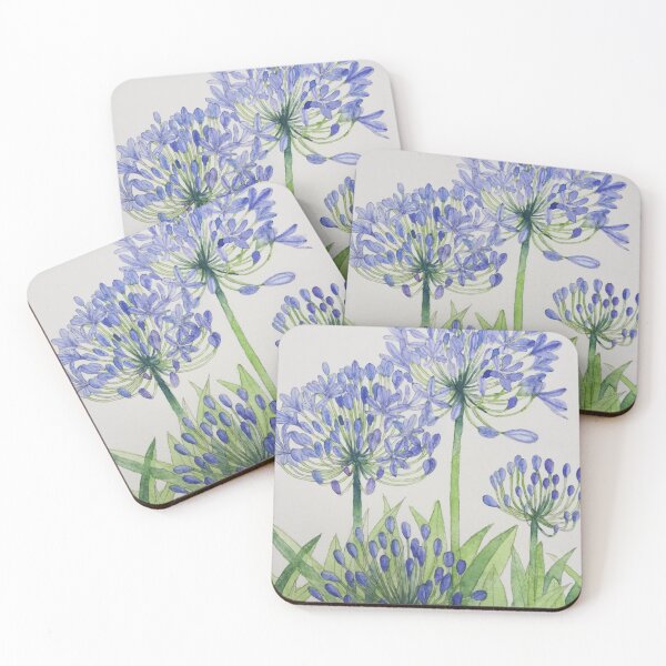 Item preview, Blue Agapanthus watercolour painting. designed and sold by esvb.