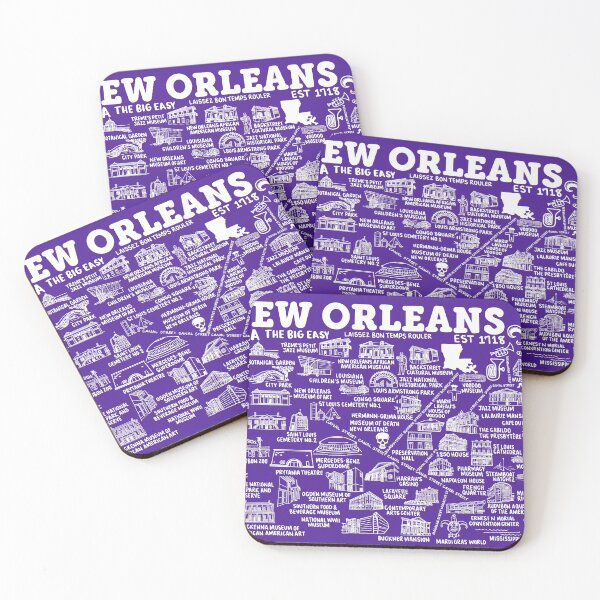 Item preview, New Orleans Map designed and sold by fiberandgloss.