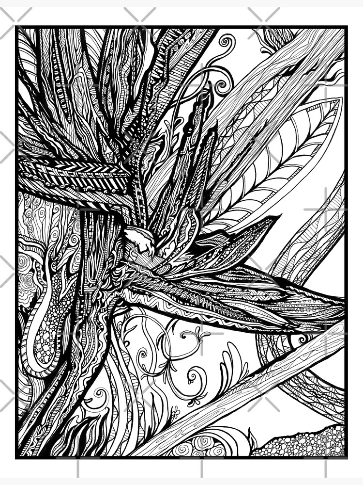 Thumbnail 3 of 3, Sticker, Wild Bird – Bird of Paradise Ink Flower Drawing designed and sold by djsmith70.
