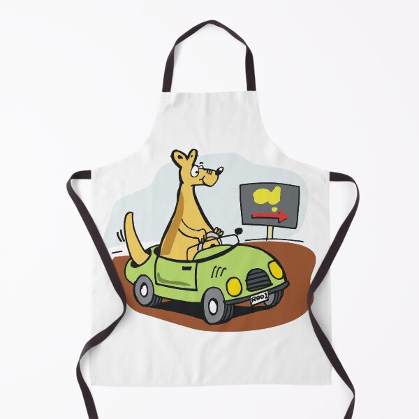 Item preview, Cute cartoon kangaroo driving car around Australia designed and sold by Al Benge - NZ & Australian Art.