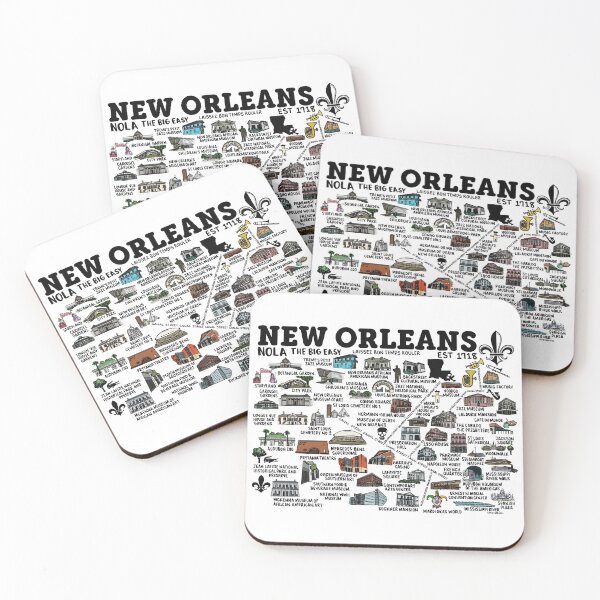 Item preview, New Orleans Map  designed and sold by fiberandgloss.