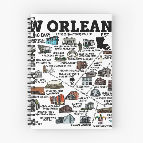 Item preview, New Orleans Map  designed and sold by fiberandgloss.