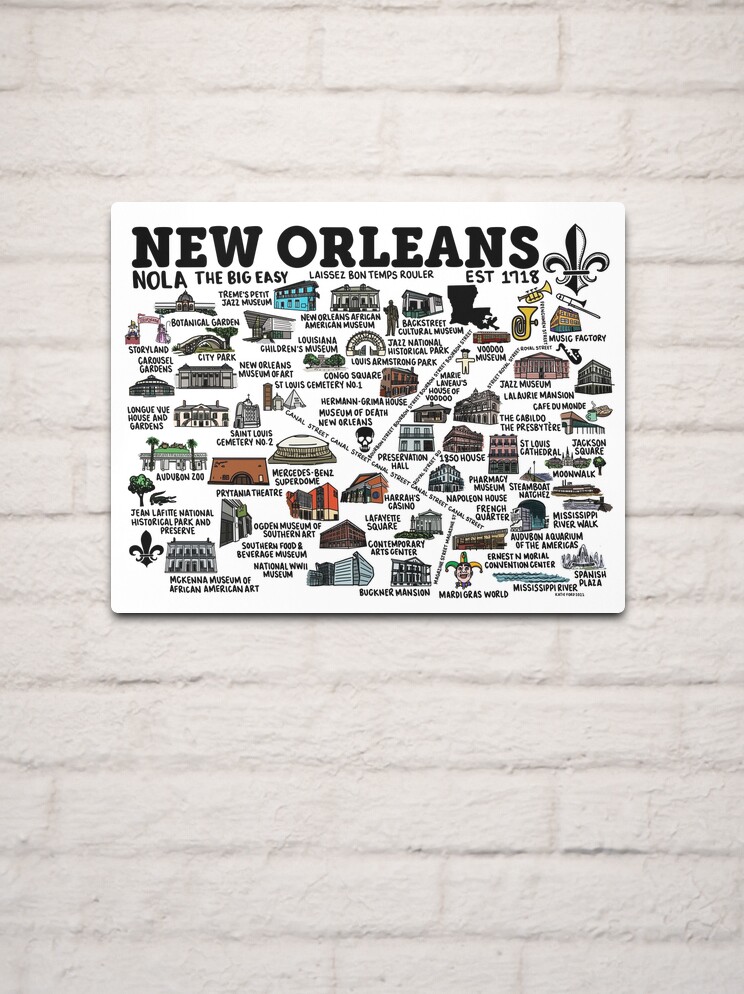 New Orleans Print New Orleans LA Art New Orleans Map NOLA 