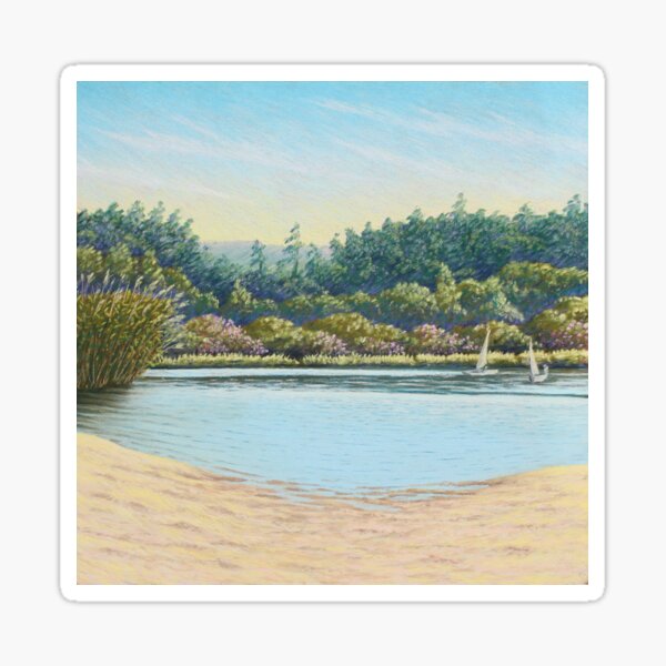 Sailing Boats, Frensham Ponds, Surrey Sticker