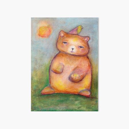 Bear with a Bird Art Board Print