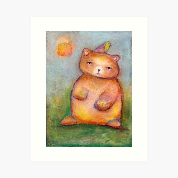 Bear with a Bird Art Print