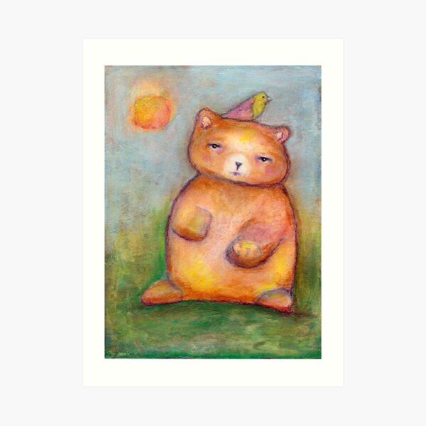 Bear with a Bird Art Print