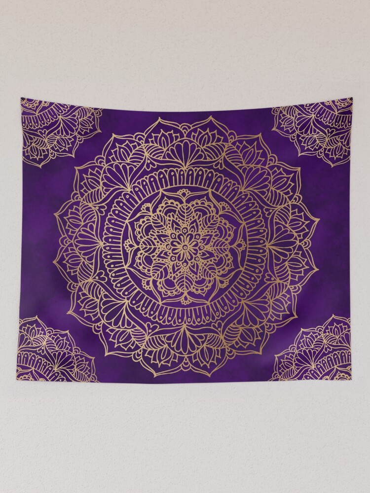 Purple and gold tapestry sale