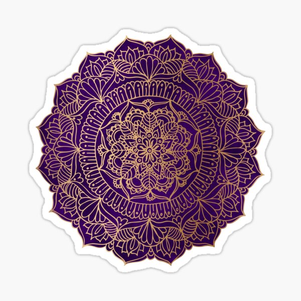 Royal Purple and Gold Mandala Sticker